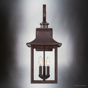 Urban Ambiance - Wall Sconce - UQL1754 English Country Outdoor Wall Sconce, 23.25''H x 10.00''W x 10.75''D, Copper Bronze Finish, Viersen Collection - 