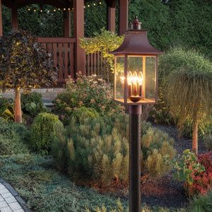 Urban Ambiance - Outdoor Post/Pier Light - UQL1756 Vintage Outdoor Post Light, 21.75''H x 10.00''W x 10.00''D, Copper Bronze Finish, Viersen Collection -