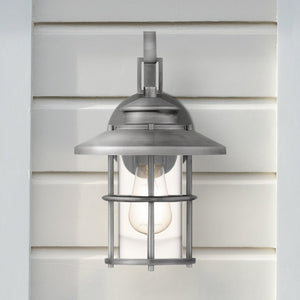 Urban Ambiance - Wall Sconce - UQL1790 Coastal Outdoor Wall Sconce, 12.75''H x 8.00''W x 9.00''D, Antique Brushed Aluminum Finish, Ellendale Collection -