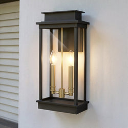 Urban Ambiance - Wall Sconce - UQL1821 New Traditional Outdoor Wall Sconce, 18.75''H x 8.75''W x 6.00''D, Matte Black Finish, Selby Collection - 