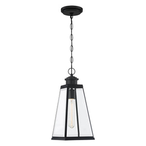 Urban Ambiance - Pendant - UQL1830 New Traditional Outdoor Pendant, 15.50''H x 7.00''W x 7.00''D, Matte Black Finish, Mannheim Collection - 