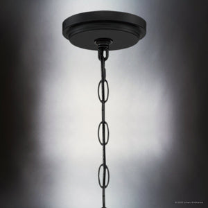 Urban Ambiance - Pendant - UQL1830 New Traditional Outdoor Pendant, 15.50''H x 7.00''W x 7.00''D, Matte Black Finish, Mannheim Collection - 