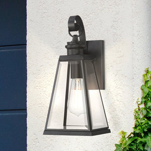 Urban Ambiance - Wall Sconce - UQL1832 New Traditional Outdoor Wall Sconce, 13.25''H x 5.50''W x 6.25''D, Matte Black Finish, Mannheim Collection -