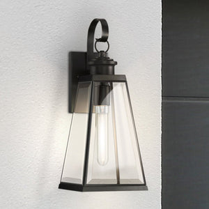 Urban Ambiance - Wall Sconce - UQL1833 New Traditional Outdoor Wall Sconce, 17.75''H x 7.00''W x 8.00''D, Matte Black Finish, Mannheim Collection -
