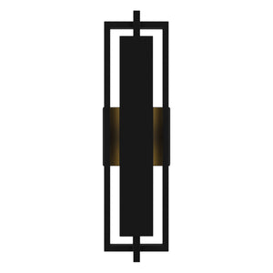 The Urban Ambiance UQL1840 Modern Outdoor Wall Sconce (20.50''H x 5.75''W x 3.75''D) features a matte black finish and marine-grade construction—ideal for stylish, modern outdoor lighting from the Juniper Collection.