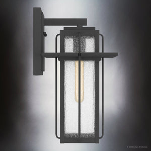 Urban Ambiance - Wall Sconce - UQL1851 Craftsman Outdoor Wall Sconce, 16.50''H x 9.00''W x 10.25''D, Mottled Black Finish, Camberwell Collection - 