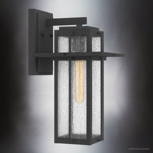 Urban Ambiance - Wall Sconce - UQL1851 Craftsman Outdoor Wall Sconce, 16.50''H x 9.00''W x 10.25''D, Mottled Black Finish, Camberwell Collection - 