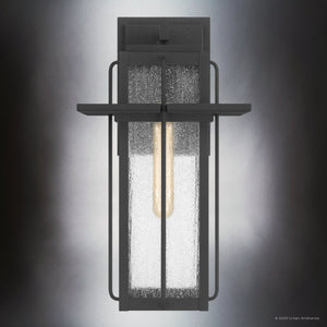 Urban Ambiance - Wall Sconce - UQL1851 Craftsman Outdoor Wall Sconce, 16.50''H x 9.00''W x 10.25''D, Mottled Black Finish, Camberwell Collection - 