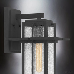 Urban Ambiance - Wall Sconce - UQL1851 Craftsman Outdoor Wall Sconce, 16.50''H x 9.00''W x 10.25''D, Mottled Black Finish, Camberwell Collection - 