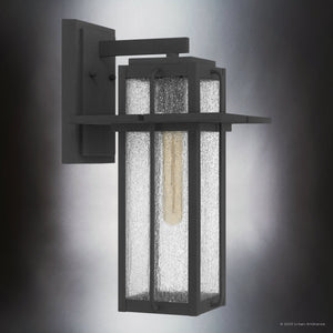 Urban Ambiance - Wall Sconce - UQL1851 Craftsman Outdoor Wall Sconce, 16.50''H x 9.00''W x 10.25''D, Mottled Black Finish, Camberwell Collection - 