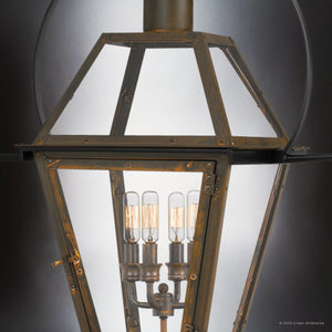 Urban Ambiance - Pendant - UQL1860 Vintage Outdoor Pendant, 29.50''H x 27.50''W x 13.50''D, Industrial Bronze Finish, Paris Collection - 