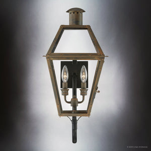Urban Ambiance - Wall Sconce - UQL1861 Vintage Outdoor Wall Sconce, 23.50''H x 10.50''W x 12.75''D, Industrial Bronze Finish, Paris Collection - 