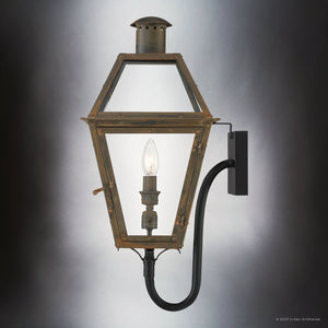 Urban Ambiance - Wall Sconce - UQL1861 Vintage Outdoor Wall Sconce, 23.50''H x 10.50''W x 12.75''D, Industrial Bronze Finish, Paris Collection - 