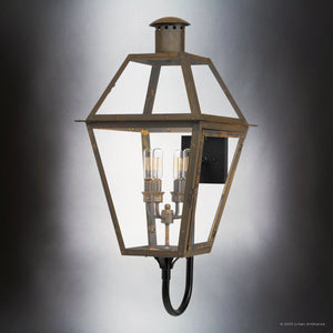 Urban Ambiance - Wall Sconce - UQL1863 Vintage Outdoor Wall Sconce, 29.50''H x 13.50''W x 15.75''D, Industrial Bronze Finish, Paris Collection - 