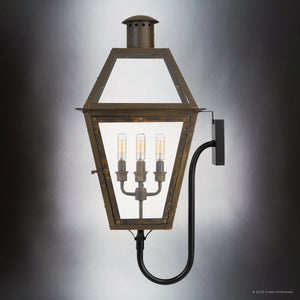 Urban Ambiance - Wall Sconce - UQL1863 Vintage Outdoor Wall Sconce, 29.50''H x 13.50''W x 15.75''D, Industrial Bronze Finish, Paris Collection - 
