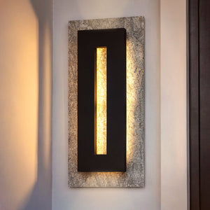 Urban Ambiance - Outdoor Wall Sconce - UQL1880 Luxe Industrial Outdoor Wall Sconce, 18.25''H x 8.00''W x 3.75''D, Earth Black Finish, Burnie Collection, Marine-Grade Construction -
