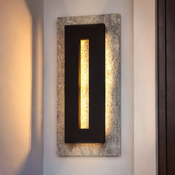 Urban Ambiance - Outdoor Wall Sconce - UQL1880 Luxe Industrial Outdoor Wall Sconce, 18.25''H x 8.00''W x 3.75''D, Earth Black Finish, Burnie Collection, Marine-Grade Construction -
