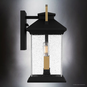 Urban Ambiance - Wall Sconce - UQL1900 New Traditional Outdoor Wall Sconce, 13''H x 6.5''W x 7.5''D, Earth Black Finish, Chatswood Collection - 