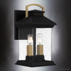 Urban Ambiance - Wall Sconce - UQL1900 New Traditional Outdoor Wall Sconce, 13''H x 6.5''W x 7.5''D, Earth Black Finish, Chatswood Collection - 
