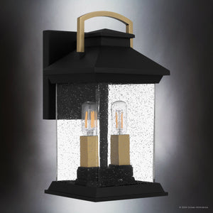 Urban Ambiance - Wall Sconce - UQL1900 New Traditional Outdoor Wall Sconce, 13''H x 6.5''W x 7.5''D, Earth Black Finish, Chatswood Collection - 