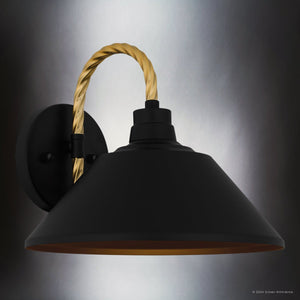 Urban Ambiance - Wall Sconce - UQL1910 Urban Loft Outdoor Wall Sconce, 9.5''H x 11''W x 11.75''D, Matte Black Finish, Emden Collection - 