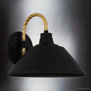 Urban Ambiance - Wall Sconce - UQL1910 Urban Loft Outdoor Wall Sconce, 9.5''H x 11''W x 11.75''D, Matte Black Finish, Emden Collection - 