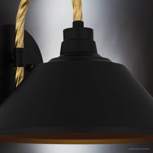 Urban Ambiance - Wall Sconce - UQL1910 Urban Loft Outdoor Wall Sconce, 9.5''H x 11''W x 11.75''D, Matte Black Finish, Emden Collection - 
