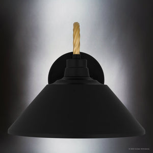Urban Ambiance - Wall Sconce - UQL1910 Urban Loft Outdoor Wall Sconce, 9.5''H x 11''W x 11.75''D, Matte Black Finish, Emden Collection - 