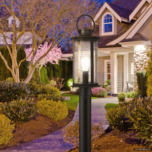 Urban Ambiance - Post Light - UQL1924 Nautical Outdoor Post Light, 20.25''H x 7.5''W x 7.5''D, Matte Black Finish, Jasper Collection - 