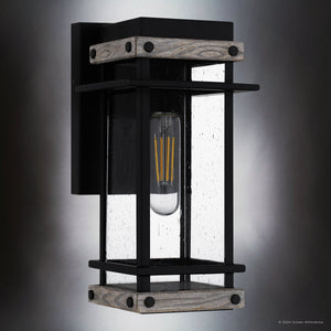 Urban Ambiance - Wall Sconce - UQL1930 Modern Farmhouse Outdoor Wall Sconce, 11.5''H x 5.5''W x 6.5''D, Matte Black Finish, Munich Collection - 