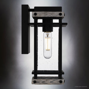 Urban Ambiance - Wall Sconce - UQL1930 Modern Farmhouse Outdoor Wall Sconce, 11.5''H x 5.5''W x 6.5''D, Matte Black Finish, Munich Collection - 