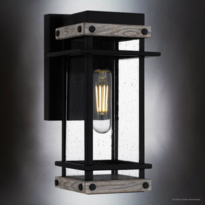 Urban Ambiance - Wall Sconce - UQL1930 Modern Farmhouse Outdoor Wall Sconce, 11.5''H x 5.5''W x 6.5''D, Matte Black Finish, Munich Collection - 