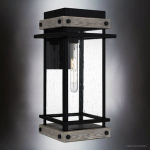 Urban Ambiance - Wall Sconce - UQL1932 Modern Farmhouse Outdoor Wall Sconce, 19.5''H x 9.5''W x 10.5''D, Matte Black Finish, Munich Collection - 