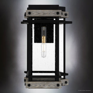 Urban Ambiance - Wall Sconce - UQL1932 Modern Farmhouse Outdoor Wall Sconce, 19.5''H x 9.5''W x 10.5''D, Matte Black Finish, Munich Collection - 