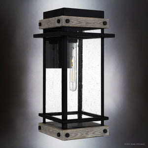 Urban Ambiance - Wall Sconce - UQL1932 Modern Farmhouse Outdoor Wall Sconce, 19.5''H x 9.5''W x 10.5''D, Matte Black Finish, Munich Collection - 