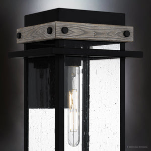 Urban Ambiance - Wall Sconce - UQL1932 Modern Farmhouse Outdoor Wall Sconce, 19.5''H x 9.5''W x 10.5''D, Matte Black Finish, Munich Collection - 