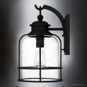 Urban Ambiance - Wall Sconce - UQL1941 Coastal Outdoor Wall Sconce, 14.5''H x 8.75''W x 9.75''D, Earth Black Finish, Lausanne Collection - 
