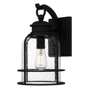 Urban Ambiance - Wall Sconce - UQL1941 Coastal Outdoor Wall Sconce, 14.5''H x 8.75''W x 9.75''D, Earth Black Finish, Lausanne Collection - 