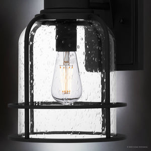 Urban Ambiance - Wall Sconce - UQL1941 Coastal Outdoor Wall Sconce, 14.5''H x 8.75''W x 9.75''D, Earth Black Finish, Lausanne Collection - 