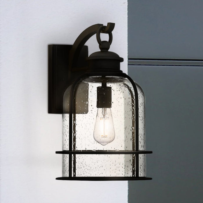 UQL1942 Coastal Outdoor Wall Sconce, 16.5''H x 10''W x 11''D, Earth Black Finish, Lausanne Collection