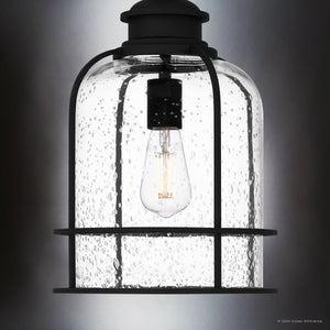Urban Ambiance - Pendant - UQL1943 Coastal Outdoor Pendant, 16.25''H x 10''W x 10''D, Earth Black Finish, Lausanne Collection - 