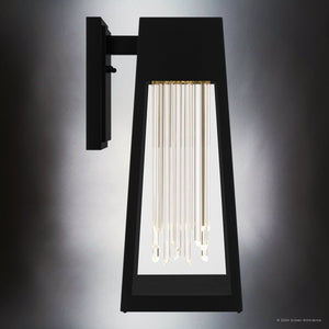 Urban Ambiance - Wall Sconce - UQL1951 Urban Loft Outdoor Wall Sconce, 18''H x 7.5''W x 9.5''D, Matte Black Finish, Peoria Collection - 