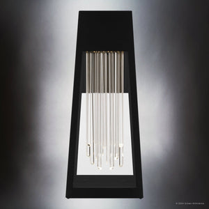 Urban Ambiance - Wall Sconce - UQL1951 Urban Loft Outdoor Wall Sconce, 18''H x 7.5''W x 9.5''D, Matte Black Finish, Peoria Collection - 