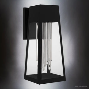 Urban Ambiance - Wall Sconce - UQL1951 Urban Loft Outdoor Wall Sconce, 18''H x 7.5''W x 9.5''D, Matte Black Finish, Peoria Collection - 
