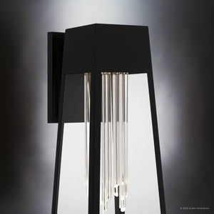 Urban Ambiance - Wall Sconce - UQL1951 Urban Loft Outdoor Wall Sconce, 18''H x 7.5''W x 9.5''D, Matte Black Finish, Peoria Collection - 
