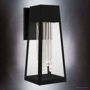 Urban Ambiance - Wall Sconce - UQL1951 Urban Loft Outdoor Wall Sconce, 18''H x 7.5''W x 9.5''D, Matte Black Finish, Peoria Collection - 