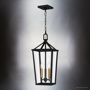 Urban Ambiance - Pendant - UQL1960 Urban Loft Outdoor Pendant, 22''H x 9.5''W x 9.5''D, Matte Black Finish, Ulm Collection - 