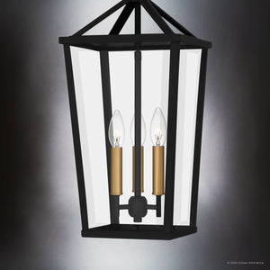 Urban Ambiance - Pendant - UQL1960 Urban Loft Outdoor Pendant, 22''H x 9.5''W x 9.5''D, Matte Black Finish, Ulm Collection - 