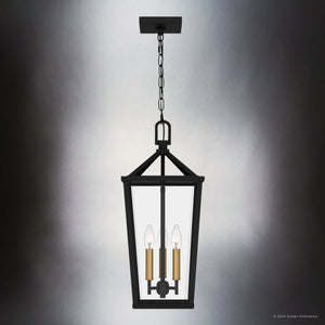 Urban Ambiance - Pendant - UQL1960 Urban Loft Outdoor Pendant, 22''H x 9.5''W x 9.5''D, Matte Black Finish, Ulm Collection - 