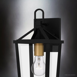 Urban Ambiance - Wall Sconce - UQL1961 Urban Loft Outdoor Wall Sconce, 13.25''H x 6''W x 6.75''D, Matte Black Finish, Ulm Collection - 